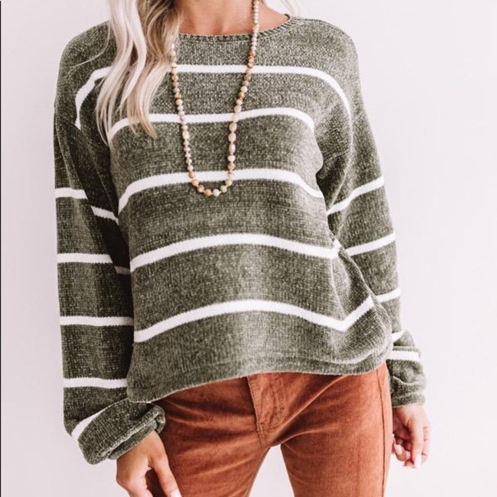 Women’s Olive Chenille sweater
